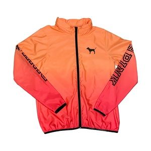 PINK Victoria’s Secret Ombre Peach Windbreaker Hoodie Jacket (XS-S)